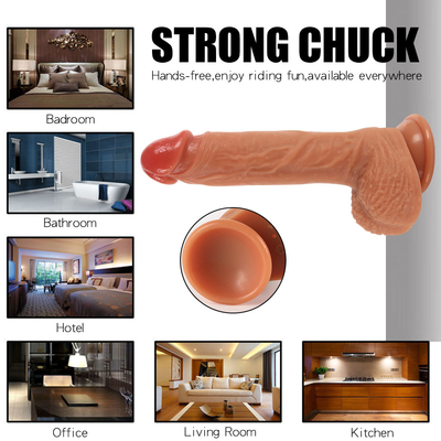 Controle remoto Dildo Vibrator de empuxo Grátis Boi de brinquedo sexual Vibração segura Rotação realista Dildo para mulheres e homens