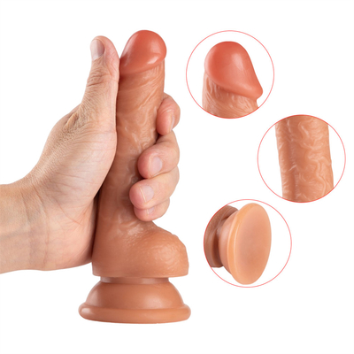 Material Dildo Sex Toy Liifelike com forte vaso de sucção Feito de PVC saudável e seguro para mulher 8 polegadas de látex Custom OEM C