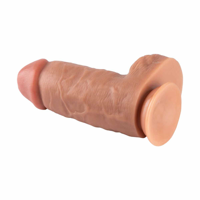 Novo Processo Exterior Suave Interior Duro Líquido Silicone Brinquedos Duplo Sexo Camada Dureza Super Simulação Dildo Para Mulheres