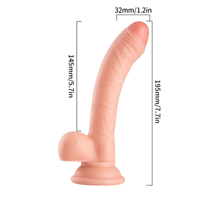 Venda quente de dildo realista de curva alta para mulheres