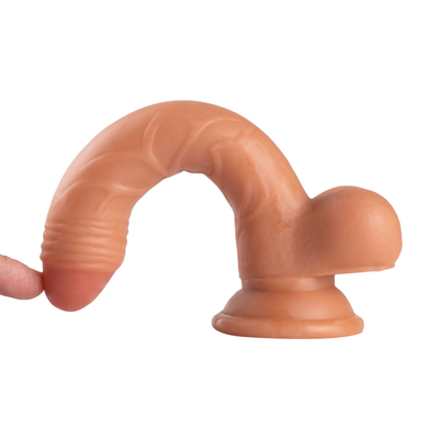 Venda quente de dildo realista de curva alta para mulheres