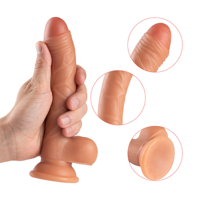 Venda quente de dildo realista de curva alta para mulheres