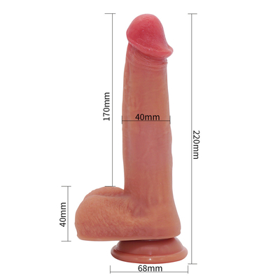 Recarregável Telescópico Rotativo Empurrando Dildos Vibrator Mulheres Brinquedos Sexuais Silicone Realista Grande Marrom Escuro Dildos