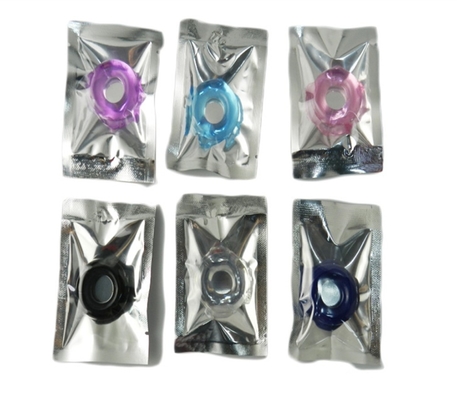 Utensílios de silicone para homens Bloco de cristal colorido Anel de esperma Anel de atraso Anel Produtos divertidos para adultos