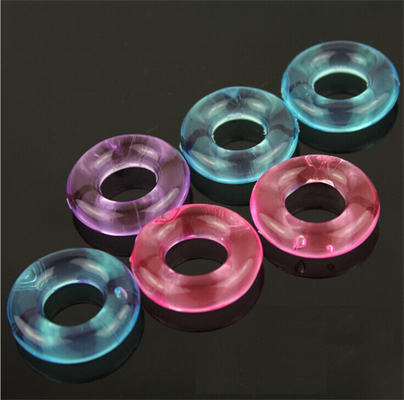 Utensílios de silicone para homens Bloco de cristal colorido Anel de esperma Anel de atraso Anel Produtos divertidos para adultos