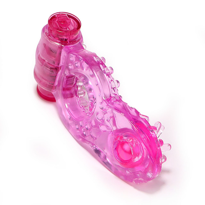 Cock Ring Vibrator Penis Anel com contas para estimulação extra