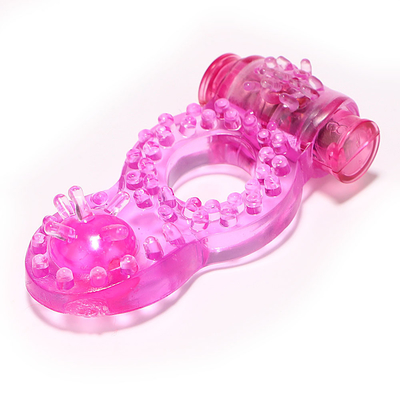 Cock Ring Vibrator Penis Anel com contas para estimulação extra