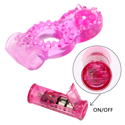 Cock Ring Vibrator Penis Anel com contas para estimulação extra