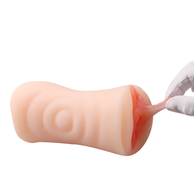 O sexo realístico da masturbação brinca o brinquedo aberto duplo do sexo do bichano do bolso e da vagina da boca