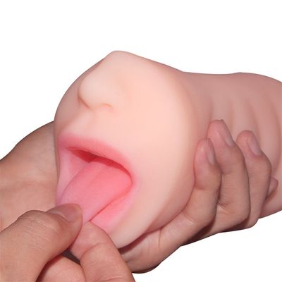 Garganta profunda do furo do dobro da carne MM-63 com o Masturbator artificial da vagina da língua